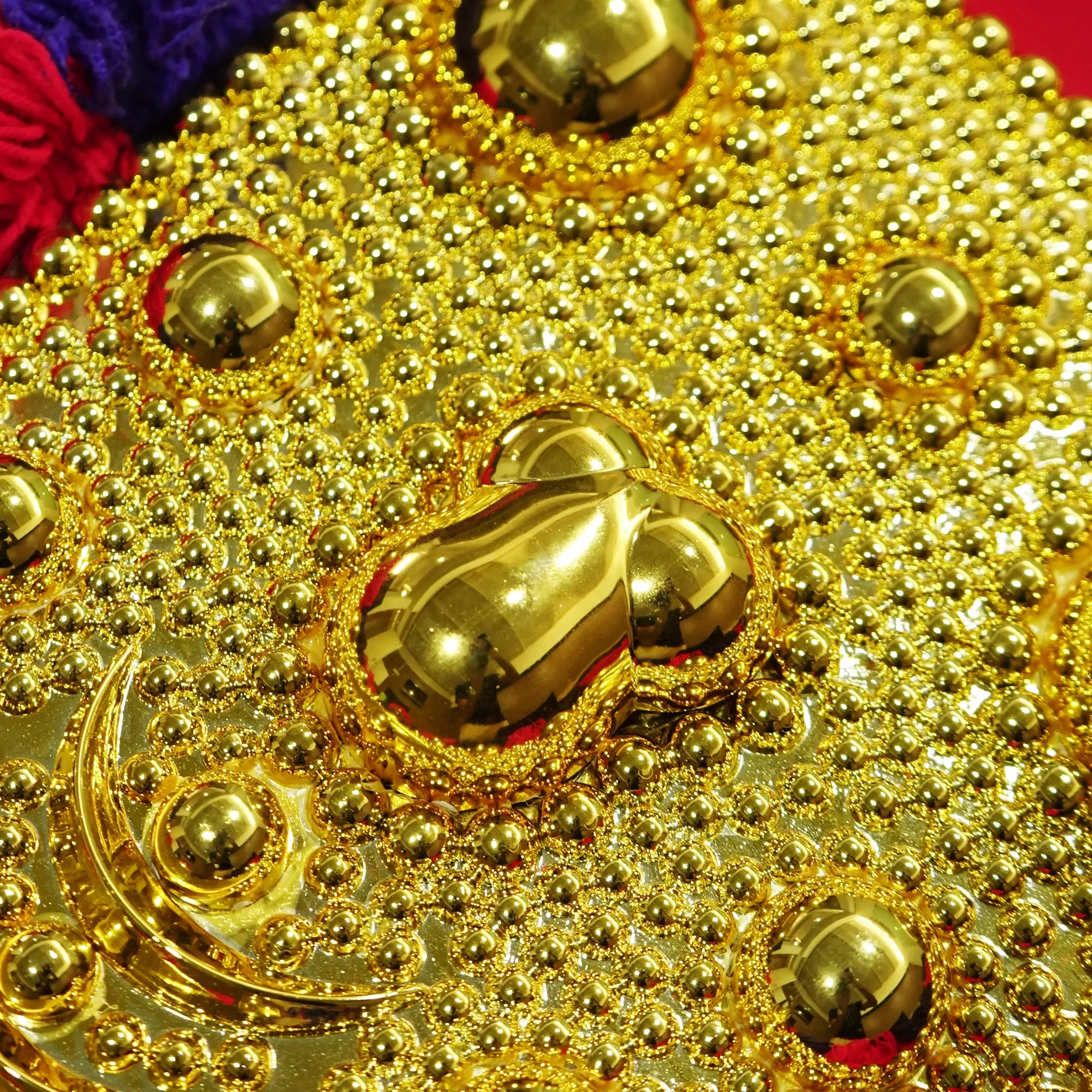 Traditional Kerala Pooram Nettipattam-Red & Blue(28 Inch)